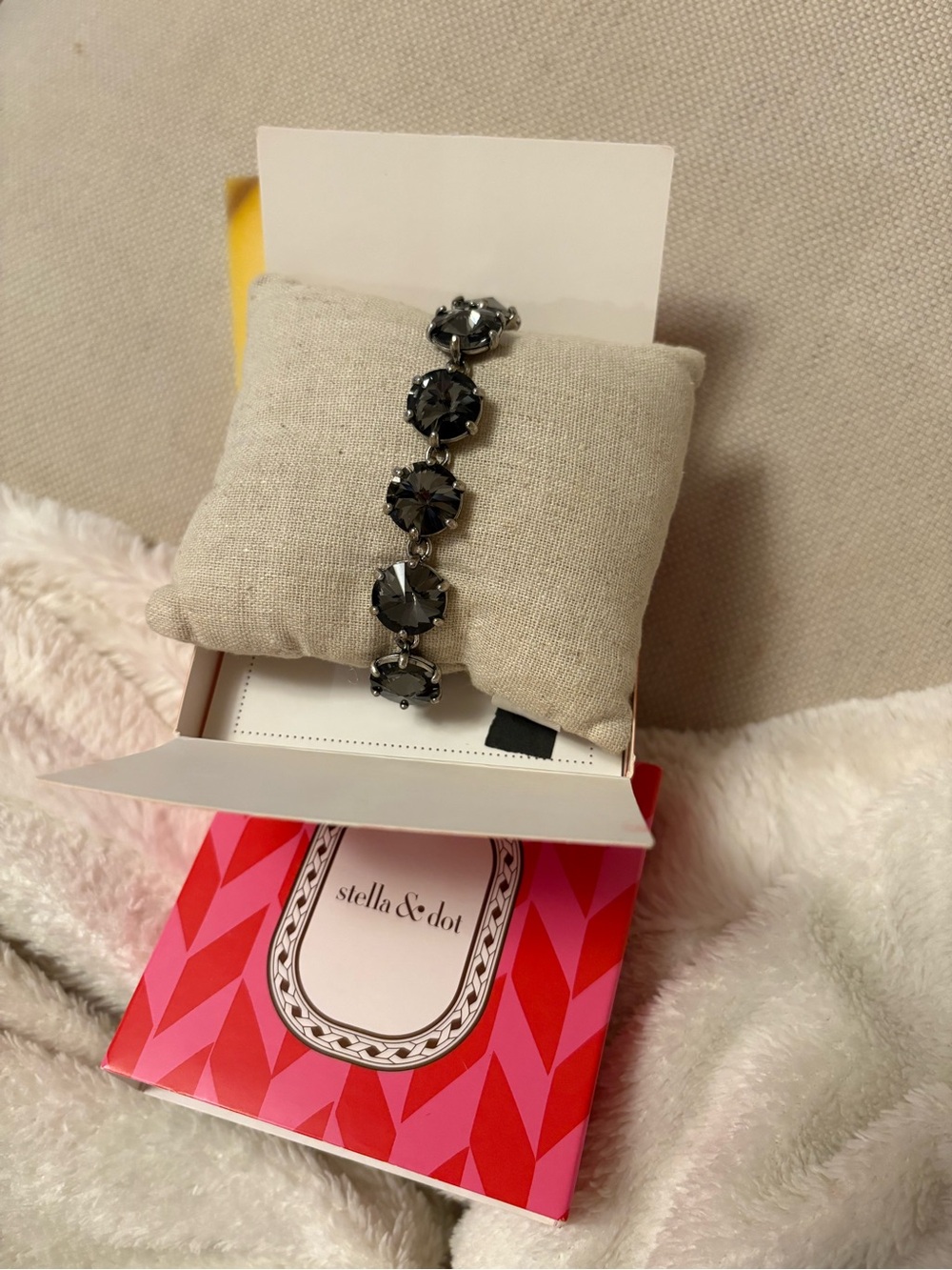 Stella & Dot Smoky Hematite Crystal Link Bracelet
